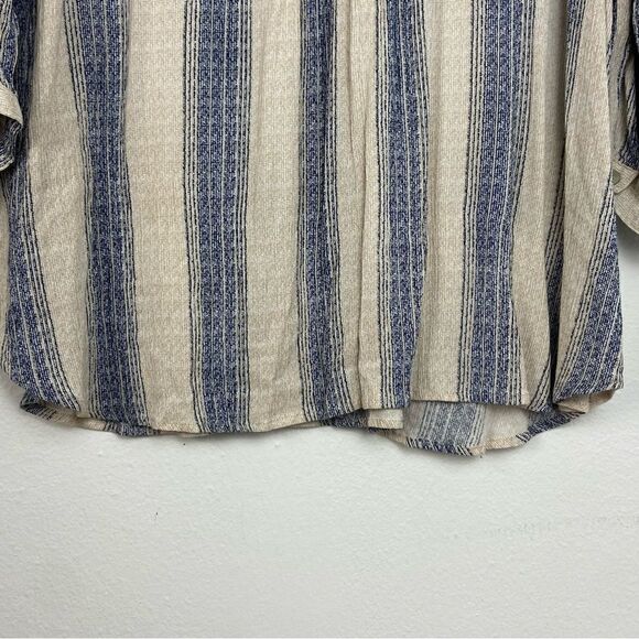 Hope Springs Women’s Blue & Cream Pleasant Top Striped Floral Boho Hippie 2XL - Picture 10 of 13